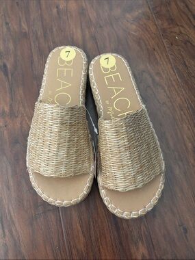 BEACH by Matisse Woven Slide Sandals - Natural Straw